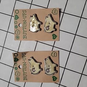 Vintage Westtrim Crafts Button-ups Pigs, x4 Buttons
